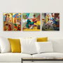 Wallity drprc6006 Conjunto de 3 Pinturas Decorativas en Lienzo Multicolor